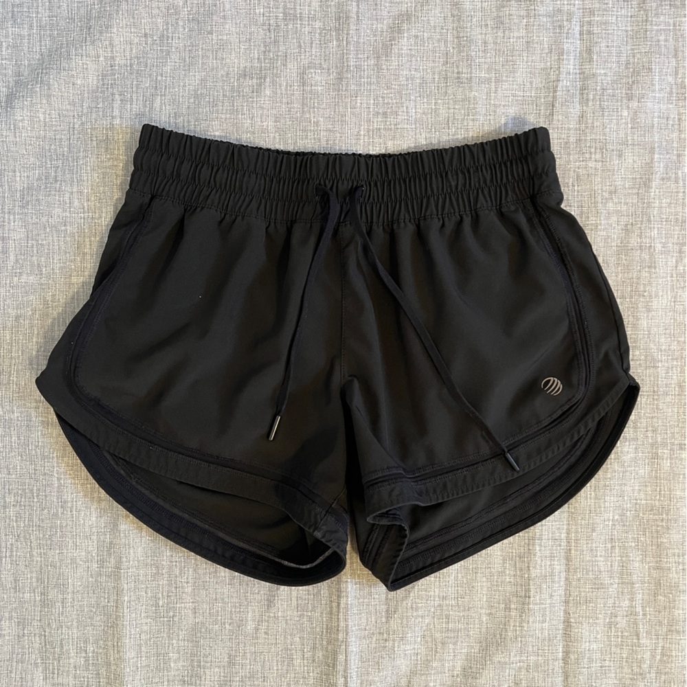 MPG Lined Running Shorts Mesh Trim Black S
